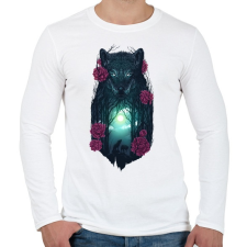 PRINTFASHION Farkasok - Férfi hosszú ujjú póló - Fehér férfi póló