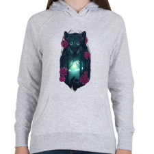PRINTFASHION Farkasok - Női kapucnis pulóver - Sport szürke női pulóver, kardigán
