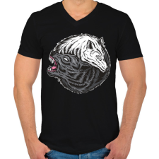 PRINTFASHION Farkasos  - Férfi V-nyakú póló - Fekete férfi póló