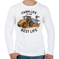 PRINTFASHION Farm - trakrtor - a legjobb életmód - Férfi hosszú ujjú póló - Fehér