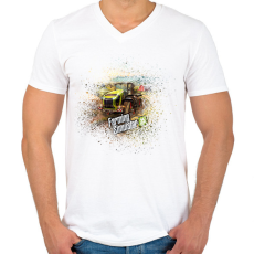PRINTFASHION Farming simulator 2025 - Férfi V-nyakú póló - Fehér