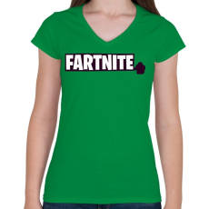 PRINTFASHION Fartnite - Női V-nyakú póló - Zöld