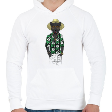 PRINTFASHION Fashion Panther - Férfi kapucnis pulóver - Fehér