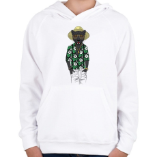 PRINTFASHION Fashion Panther - Gyerek kapucnis pulóver - Fehér