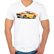 PRINTFASHION Fast car - Férfi V-nyakú póló - Fehér férfi póló