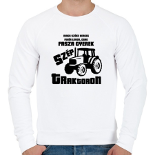PRINTFASHION Fasza Gyerek Traktoron  - Férfi pulóver - Fehér férfi pulóver, kardigán