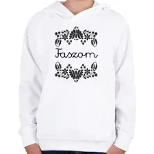 PRINTFASHION Faszom - Gyerek kapucnis pulóver - Fehér gyerek pulóver, kardigán