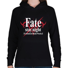 PRINTFASHION Fate Stay Night - Női kapucnis pulóver - Fekete