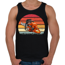 PRINTFASHION Favágó / Láncfűrész - Férfi atléta - Fekete atléta, trikó