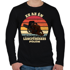 PRINTFASHION Favágó / Láncfűrész - Férfi hosszú ujjú póló - Fekete