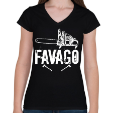 PRINTFASHION favágó - Női V-nyakú póló - Fekete női póló