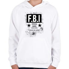 PRINTFASHION FBI - Gyerek kapucnis pulóver - Fehér