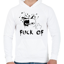 PRINTFASHION fck1 - Férfi kapucnis pulóver - Fehér férfi pulóver, kardigán
