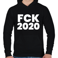 PRINTFASHION Fck 2020 - Férfi kapucnis pulóver - Fekete férfi pulóver, kardigán