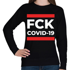 PRINTFASHION FCK COVID - Női pulóver - Fekete