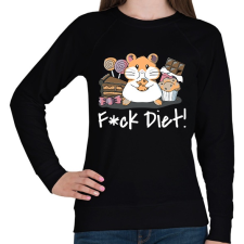 PRINTFASHION Fck Diet! - Női pulóver - Fekete női pulóver, kardigán