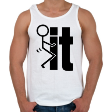 PRINTFASHION Fck it 2 - Férfi atléta - Fehér atléta, trikó