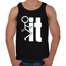 PRINTFASHION Fck it - Férfi atléta - Fekete atléta, trikó