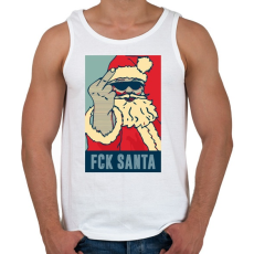 PRINTFASHION FCK SANTA - Férfi atléta - Fehér