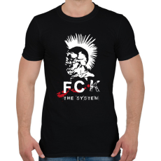 PRINTFASHION Fck the system - Férfi póló - Fekete