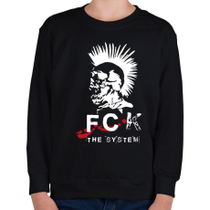 PRINTFASHION Fck the system - Gyerek pulóver - Fekete