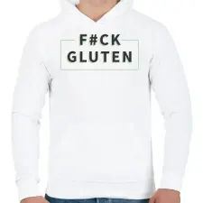 PRINTFASHION fcuk-gluten-grey-green - Férfi kapucnis pulóver - Fehér férfi pulóver, kardigán
