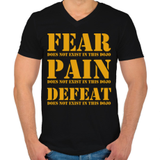 PRINTFASHION Fear, Pain, Defeat - Cobra Kai - Férfi V-nyakú póló - Fekete