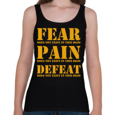 PRINTFASHION Fear, Pain, Defeat - Cobra Kai - Női atléta - Fekete