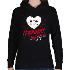 PRINTFASHION Február 14 Jason - Női kapucnis pulóver - Fekete női pulóver, kardigán