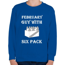 PRINTFASHION Februárban született kockás hasú 2 - Gyerek pulóver - Királykék gyerek pulóver, kardigán