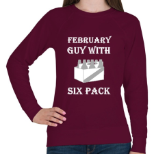 PRINTFASHION Februárban született kockás hasú 2 - Női pulóver - Bordó női pulóver, kardigán