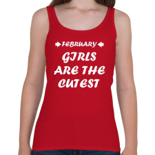 PRINTFASHION Februári csajok a legcukibbak - Női atléta - Cseresznyepiros női trikó