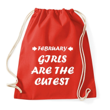 PRINTFASHION Februári csajok a legcukibbak - Sportzsák, Tornazsák - Piros tornazsák