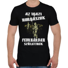 PRINTFASHION Februári horgász - Férfi póló - Fekete