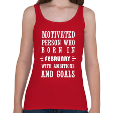 PRINTFASHION Februári születésű motivált személy ambíciókkal és célokkal - Női atléta - Cseresznyepiros női trikó
