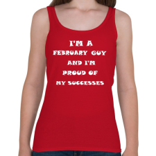 PRINTFASHION Februári vagyok és büszke vagyok a sikereimre - Női atléta - Cseresznyepiros női trikó