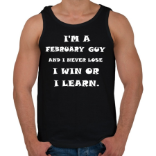 PRINTFASHION Februári vagyok és nem veszítek hanem tanulok - Férfi atléta - Fekete atléta, trikó