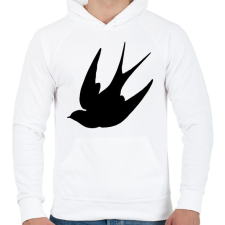 PRINTFASHION Fecske - Férfi kapucnis pulóver - Fehér férfi pulóver, kardigán