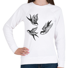 PRINTFASHION fecske - Női pulóver - Fehér női pulóver, kardigán