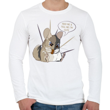 PRINTFASHION Feed me - Chinchilla - Férfi hosszú ujjú póló - Fehér férfi póló