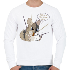 PRINTFASHION Feed me - Chinchilla - Férfi pulóver - Fehér férfi pulóver, kardigán