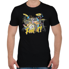 PRINTFASHION Feel it! - Dobolós - Férfi póló - Fekete férfi póló