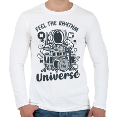 PRINTFASHION Feel the rhythm - Dobolós - Férfi hosszú ujjú póló - Fehér