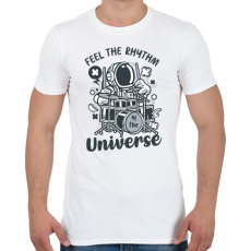 PRINTFASHION Feel the rhythm - Dobolós - Férfi póló - Fehér