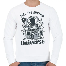 PRINTFASHION Feel the rhythm - Dobolós - Férfi pulóver - Fehér