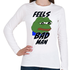 PRINTFASHION Feels bad man meme - Női hosszú ujjú póló - Fehér