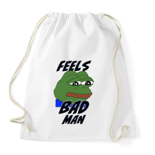 PRINTFASHION Feels bad man meme - Sportzsák, Tornazsák - Fehér tornazsák