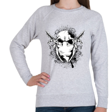 PRINTFASHION Fegyveres Koponya - Női pulóver - Sport szürke női pulóver, kardigán