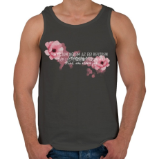 PRINTFASHION Fehér boldogságvirág - Férfi atléta - Sötétszürke