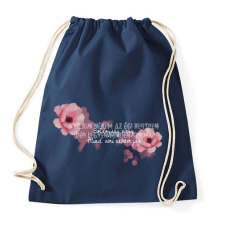 PRINTFASHION Fehér boldogságvirág - Sportzsák, Tornazsák - Sötétkék tornazsák